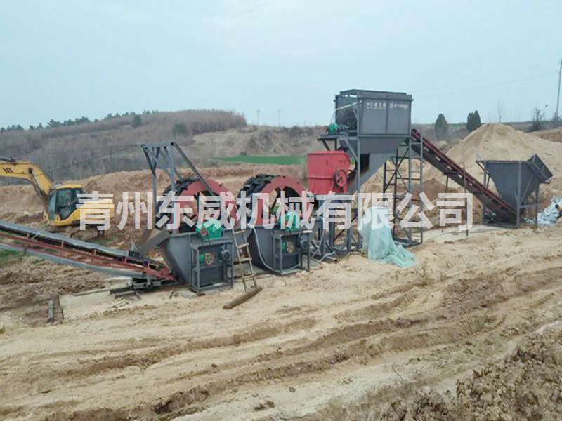 江苏东海轮式洗沙机安装完成