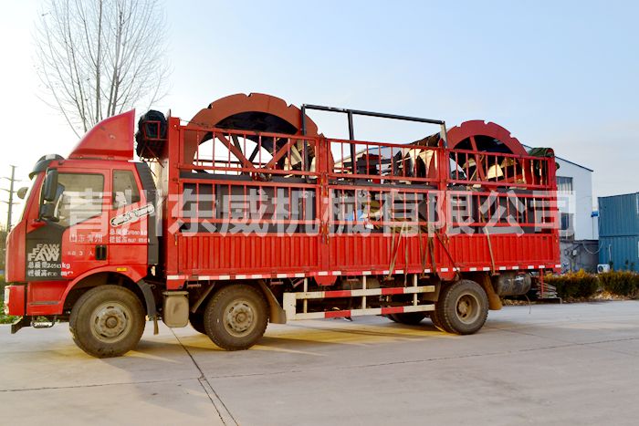 客户定制洗沙处理量每小时60-80方2818型轮式洗沙机发车