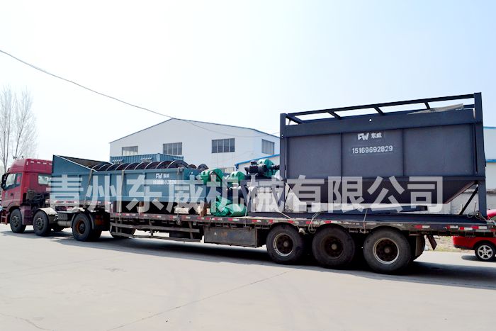 客户定制时产120-150方双螺旋洗沙机发车