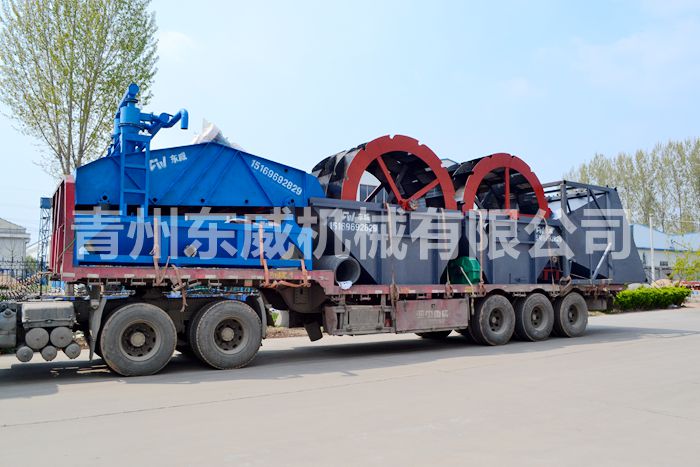 3020型轮式洗沙机.1836型脱水细沙回收一体机发车