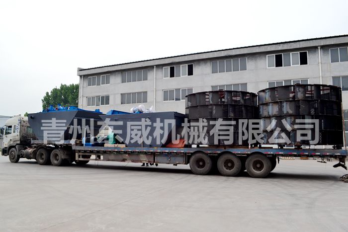 客户定制3624行轮式洗沙机发车，设计处理量洗沙每小时120-150方