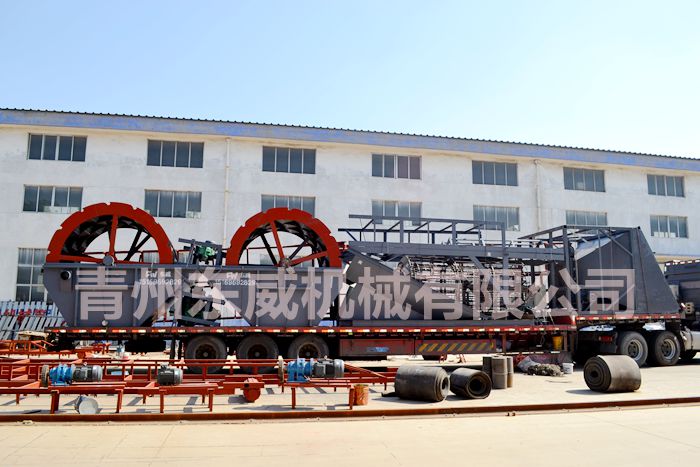 时产80-100方3020型筛分轮式洗沙机发车，公司是洗沙设备专业生产厂家