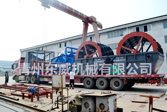 轮式洗沙机、脱水筛细沙回收机发车，本公司是洗沙设备专业生产厂家